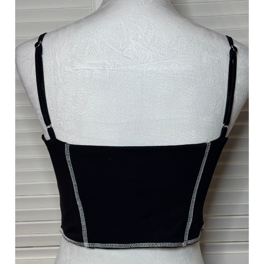 Superdown Womens Black Corset Bustier Crop Y2K Goth Size S Bra Top Crop Party - Picture 2 of 9